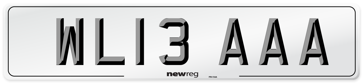 WL13 AAA Number Plate from New Reg